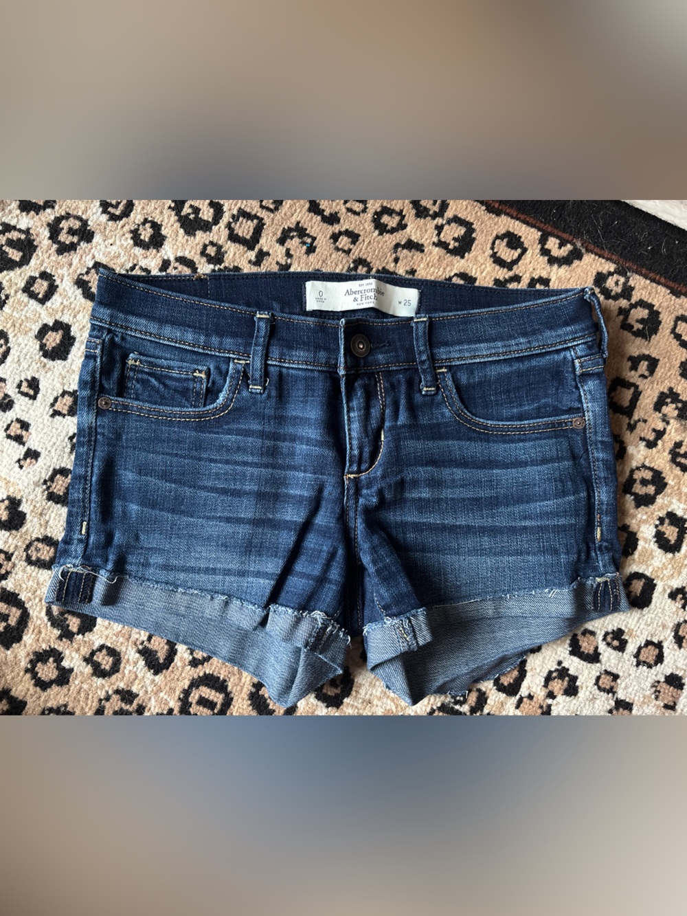 Abercrombie & Fitch Women's Dark Blue Denim Cutoff Shorts mini shorts